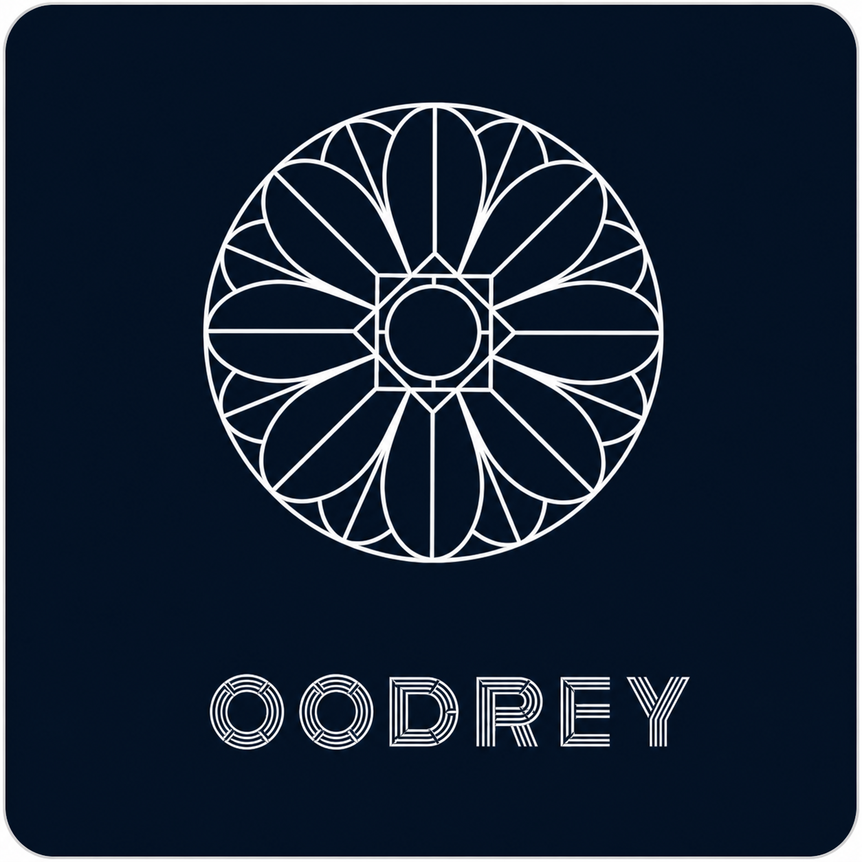 OODREY 光 #3 / Light #3 calligraphy art T-shirt, navy — product and styling image 11