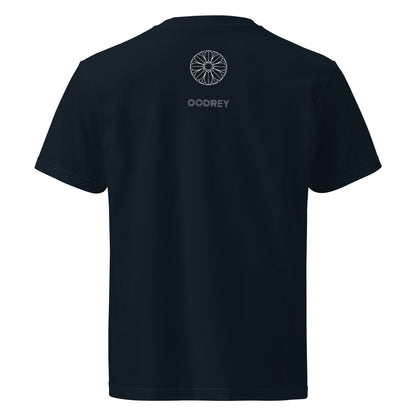 OODREY 響＃1 書アートTシャツ 深い群青色 背面